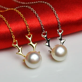 YIKALAISI 2017 Colier de Perle Bijuterii din Perle Naturale, Perle de Reni Pandantive Argint 925 Bijuterii Pentru Femei, Cadou de Crăciun