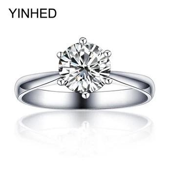 YINHED Brand Argint 925 1ct CZ Diamant Inele de Nunta pentru Femei Moda Bijuterii Inel de Logodna Dimensiune 5 6 7 8 9 ZR42