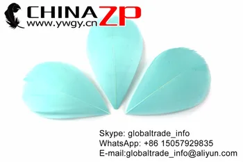 Yiwu ZP Crafts Co., Ltd Ieftine en-Gros 100buc/Dimensiune lot 3-7cm Frumos Vopsite în Albastru Pal Împodobite Naturale Pene de Gâscă