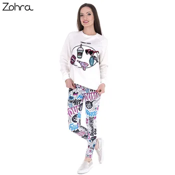 Zohra Nou Brand De Moda Pentru Femei Jambiere Dummy Doodle Imprimare Leggins De Fitness Jambiere Talie Mare Sexy Femeie Pantaloni