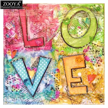 ZOOYA 5D DIY Diamant Broderie colorate dragoste Diamant Pictura Cruce Cusatura complet Stras Pătrat de Mozaic cadou de Ziua Îndrăgostiților