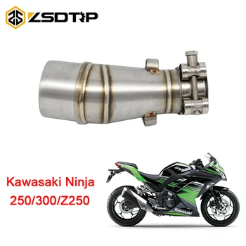 ZSDTRP 35.5 mm Evacuare Motocicleta Mijlocul Conductei Pentru Kawasaki Z250 Ninja 250/300/250R Fără Evacuare