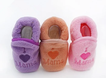 Îmi Iubesc Mama pentru Sugari Pantofi de Interior Șosete Primul Copil de Pietoni Cald Pantofi, Pantofi pentru Copii de Craciun Cadou de Toamna/ Iarna Papuci de casă TX001