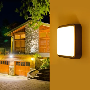 În aer liber LED lampă de perete, rezistent la apa / praf / controlul dăunătorilor ușa culoar balcon pătrat plafon lampă dublă utilizare lampă de perete
