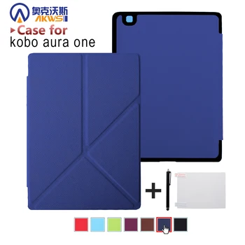 În picioare caz acoperire pentru Kobo Aura Unul 7.8 inch ebook reader magnetice auto wake sleep + Ecran Protector + Stylus pen ca daruri