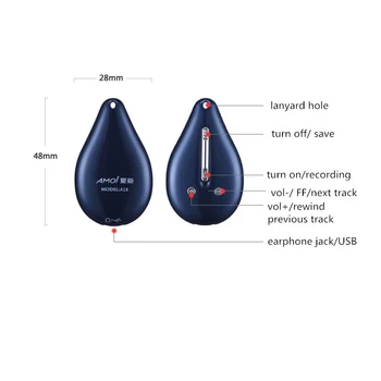 Și A18 Ultra Mini Stealth Pandantiv digital voice Recorder audio grefier Activat de Voce Clare de Reducere a Zgomotului Dictafon