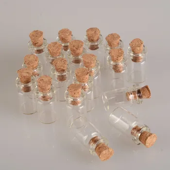 0,5 ml 1ml Mici Sticle de Sticlă Cu Dopuri Mici de Sticlă Transparentă Clar Borcane care Doresc Sticle Cadou 100 buc