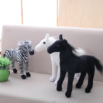 1 buc 30cm de Simulare de Cal Jucării de Pluș Drăguț Personal Animal Zebra Papusa Moale Cal Realist Copii de Jucarie Cadou de Ziua Decor Acasă
