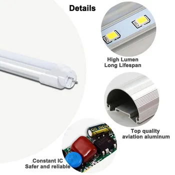 10 BUC/Lot Tub Led T8 4ft Led 1,2 M 20W 22W Înlocuit Tub Fluorescent Lamp Lăptos Cover /Capac transparent