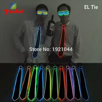10 Culoare NOI de Design de Moda Stralucitoare Intermitent LED Gât Cravată, EL sârmă Cravată pentru bar,club, Partid Decor De DC-3V Constantă Pe Driver