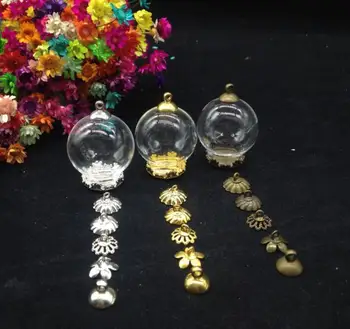 100pcss 25*15mm Transparent glob de sticlă crown bază margele capac flacon de sticlă pandantiv sticla de dom terariu vaza diy bijuterii accesorii