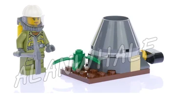 107pcs Orașul Vulcan Exploratori 10637 Starter Set Modelul Blocuri Asambla Cărămizi de Poliție Copii Jucarii Compatibile Cu Lego