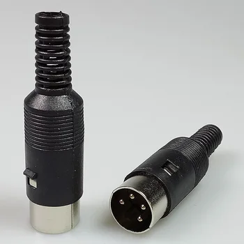 10buc 4 Pin DIN Male Plug Conector de Cablu Cu Mâner de Plastic DIN Male Conector 4 Pini Sârmă Converter RICH TECH en-Gros