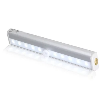 10LED Mișcare Senzor de Lumină de veghe LED Pentru Dulap Sertar Dulap de Bucătărie Lumina de Noapte Baterie Lampă de Putere Light Bar