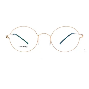 -138 Ultra-ușoară, fără șuruburi de titan aliaj rotund retro ochelari cadru toți bărbații și toate femeile bine sideSpectacle cadru de sex feminin