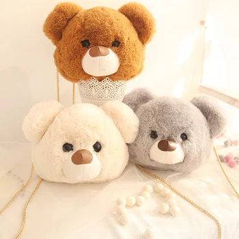 1buc Drăguț urs de pluș sac Japonia și Coreea de Sud de desene animate de pluș drăguț lanț de umăr geanta Messenger