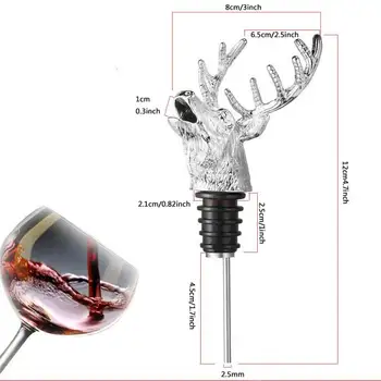 1buc Oțel Inoxidabil Cerb Cap de Cerb, Vin Pourer Unic Sticla de Vin Dopuri de Vin Aeratoare Bara de Instrumente