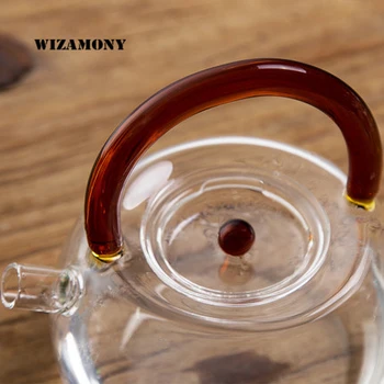 1BUC WIZAMONY 780ml Sticlă Borosilicată Mare Ceainice Diferite Culori Rezistenta la Caldura potrivit pentru preparare ceai Set de Ceai