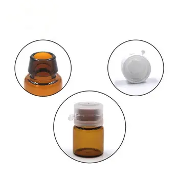 1ml 2ml Mini Amber Flacon de Sticlă cu Ruperea Capac de Ulei Esential de Sticla Eșantion Mic Reîncărcabile Oală F20171283