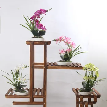 1set 4 culori de Flori +Vaza Artificiale Orhidee Pânză de Mătase de Simulare Aranjament de Flori Bine Bonsai Planta cu Ghiveci Ceramic