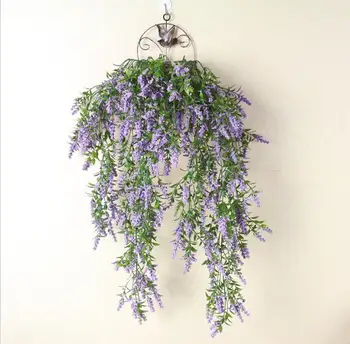 2 buc Agățat Artificiale de Flori de Lavandă Perete Ivy Ghirlandă de Viță de vie Verdeață Pentru Nunta Home Office Bar Decorative