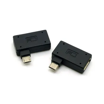 2 buc de 90 de Grade Ultra Plat la Stânga și la Dreapta în Unghi Micro USB 2.0 OTG Gazdă Adaptor Conector-Adaptor pentru Telefon Mobil si Tableta