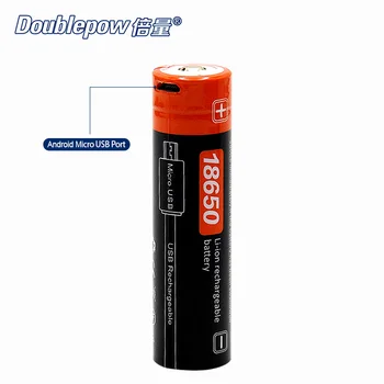 2 buc/lot Doublepow DP-USB18650-2600mAh 3.7 V Li-ion reîncărcabilă batteryin Capacitatea Efectivă USB DC-Încărcare Avansate Importate Mobil