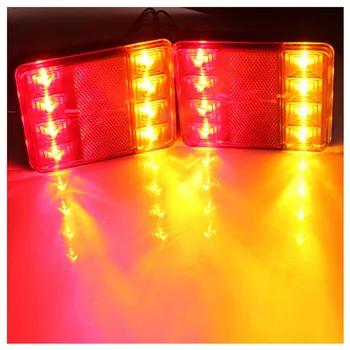 2 BUC/set Impermeabil 8 LED-uri lampa spate Rosu Galben lampă Spate Coada de Lumină 12V DC pentru Remorcă Camion cu Barca de Styling Auto Lumina de Avertizare
