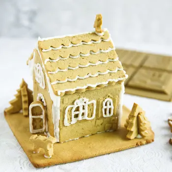 2 BUC Silicon 3D Ciocolata Mucegai Nunta Crăciun Gingerbread House Mucegai Petrecerea de Crăciun de Decorare Tort Mucegai Vas de Copt