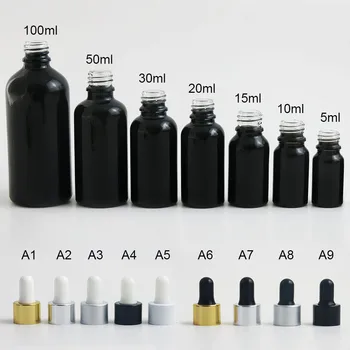 200 X 100 ml negru Strălucitor E lichid Flacon picurător 1oz negru facny sticlă piepette dropper sticle de 50 ml 20ml 15m 10ml 5ml