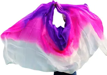 2016 design mătase naturală belly dance voal, ieftine de dans voaluri,tari perut kostum voal gros 250*114cm Violet+Roz Rosu+Alb