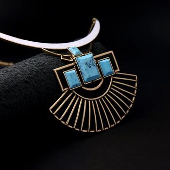 2016 Nou Brand Colier Collier Femme Bijoux Cumpărături On-Line Albastru Indian Fier Lanț Colier Vintage Accesorii
