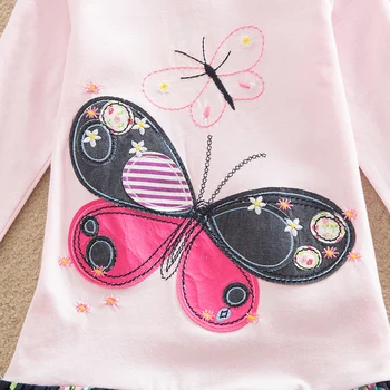 2016 Retail fata de copil haine cu Maneca Lunga fete rochie fluture îmbrăcăminte pentru copii princess Rochii O-linie crăciun îmbrăcăminte LH5460