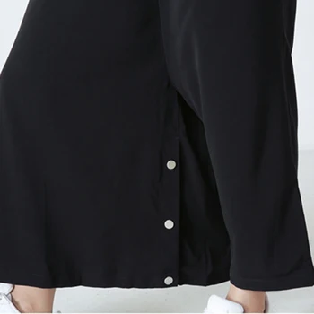 2016 Toamna Noi Femeile De Culoare Largi Picior Pantaloni De Moda De 9 Puncte Înaltă Talie Pantaloni Lungi Femei Top Elegant Pantaloni
