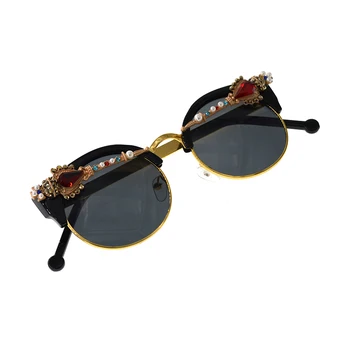 2017 Baroc Femei Polarizat Ochelari De Soare De Designer De Brand Jumătate Ochelari Cadru Rotund De Vară De Conducere Ochi De Pisica Oculos De Sol Feminino