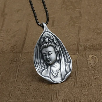 2017 Bărbați Femei Norocos Pace Buddha Pandantiv argint 925 Etnice Budist Inima Sutra Colier Pandantiv Cadou Bijuterii Fine F34