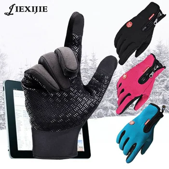 2017 Calde de toamna-iarna a proteja împotriva vântului mănuși cu ecrane tactile manusi impermeabile pentru barbati cu fermoar mișcare cald schi femei