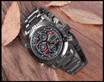 2017 Ceas Barbati Brand de Top AMST 3022 Dual Display Ceasuri de mana Ceasuri de Lux, Sport Militare 50M rezistent la apa Relogio Masculino