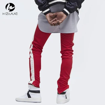 2017 nou brand de moda de stradă pantaloni casual barbati joggeri îmbrăcăminte Justin bieber partea fermoare talie elastic pantaloni de trening hip hop