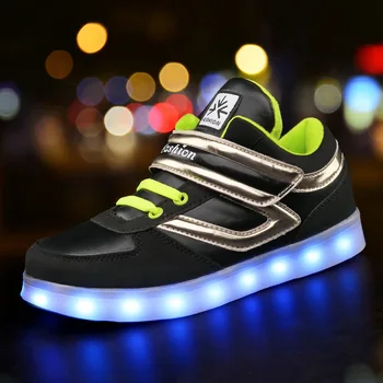 2017 Nouă Copii Pantofi de Lumină Led-uri luminoase, Pantofi Fete Baieti USB de Încărcare Pantofi Sport Casual Condus Pantofi Copii Adidași Stralucitoare usb