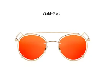2017 Rundă Nouă de Aur a Crescut Moda Hip Hop ochelari de Soare Oglindă Femei Barbati Brand Designer Doamna de sex Feminin de ochelari de Soare UV400
