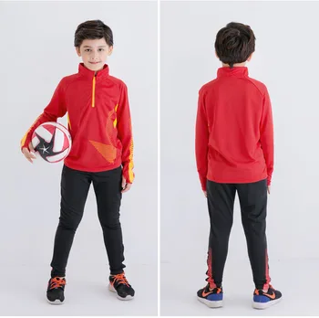 2017 Toamna Iarna Copii Care Rulează În Treninguri Fotbal Băieți Set Sacou Lung Pantaloni Skinny Picior De Fotbal De Formare Costum Sportwear Kituri