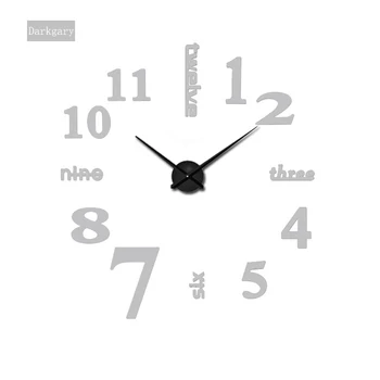 2017 Vii Acasă Decora DIY Ceas de Perete Acrilica EVA Metal Oglindă Ceas de Perete Super Autocolant Ceasuri Digitale Ceasuri ping
