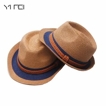 2018 Anglia Domnule Pălărie de Paie Pentru Copii Panama capac de Primăvară, de Vară, Soare capac Plajă găleată Pălării Pentru Femei barbati jazz pălărie