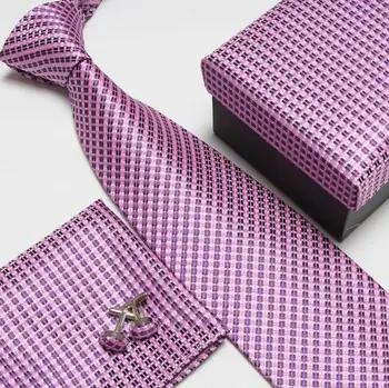 2018 cravata mens de moda pentru bărbați accesorii cravate ieftine pentru barbati cravată și batistă set butoni cutie de cadou