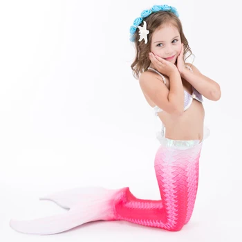 2018 NEW SOSIRE! Copii Fete 3pcs Coada de Sirena Cu Monofin Vacanta de Vara Cospaly Costume de Rochie mă înec în costume de Baie Bikini Set