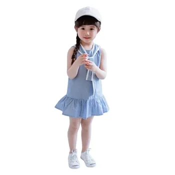 2018 Noi De Vara Marinar Uniforme Stil Casual Fete Dress Culori Funda Mare Pentru Copii Rochii De Culoare 2