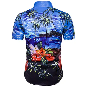 2018 Vara Noi Oamenii Hawaii 3D Palmier de Imprimare Tricou Maneci Scurte de Moda casual, Cămașa cu Flori Camisa Plaja de Nisip cămașă bărbați