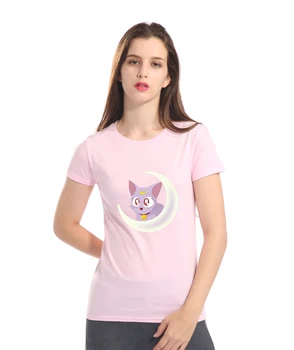 2018 Vara T-shirt Pentru Femei Sailor Moon Cat de Desene animate Anime Kawaii Moda Casual Femei T-shirt Streetweat Cămașă Femei Top