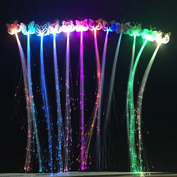 24buc/mulțime de Craciun cu LED-uri Colorate fluture Panglica Strălucire Extensie de Păr Noutate Decor pentru Nunta, Petrecere de Aniversare Decor